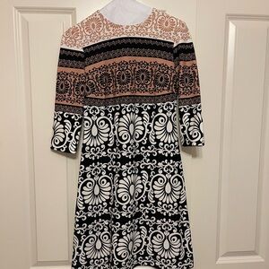 Elegant Black and White Patterned Dress